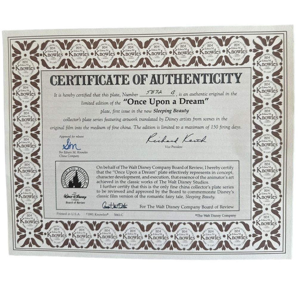 Disney Bradford Exchange Collector Plate Sleeping Beauty "Once Upon A Dream" - Picture 5 of 5